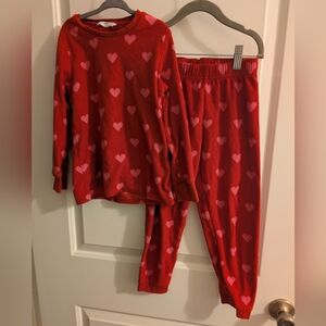 💥3/$24 Red Fleece Heart Pajama Set
